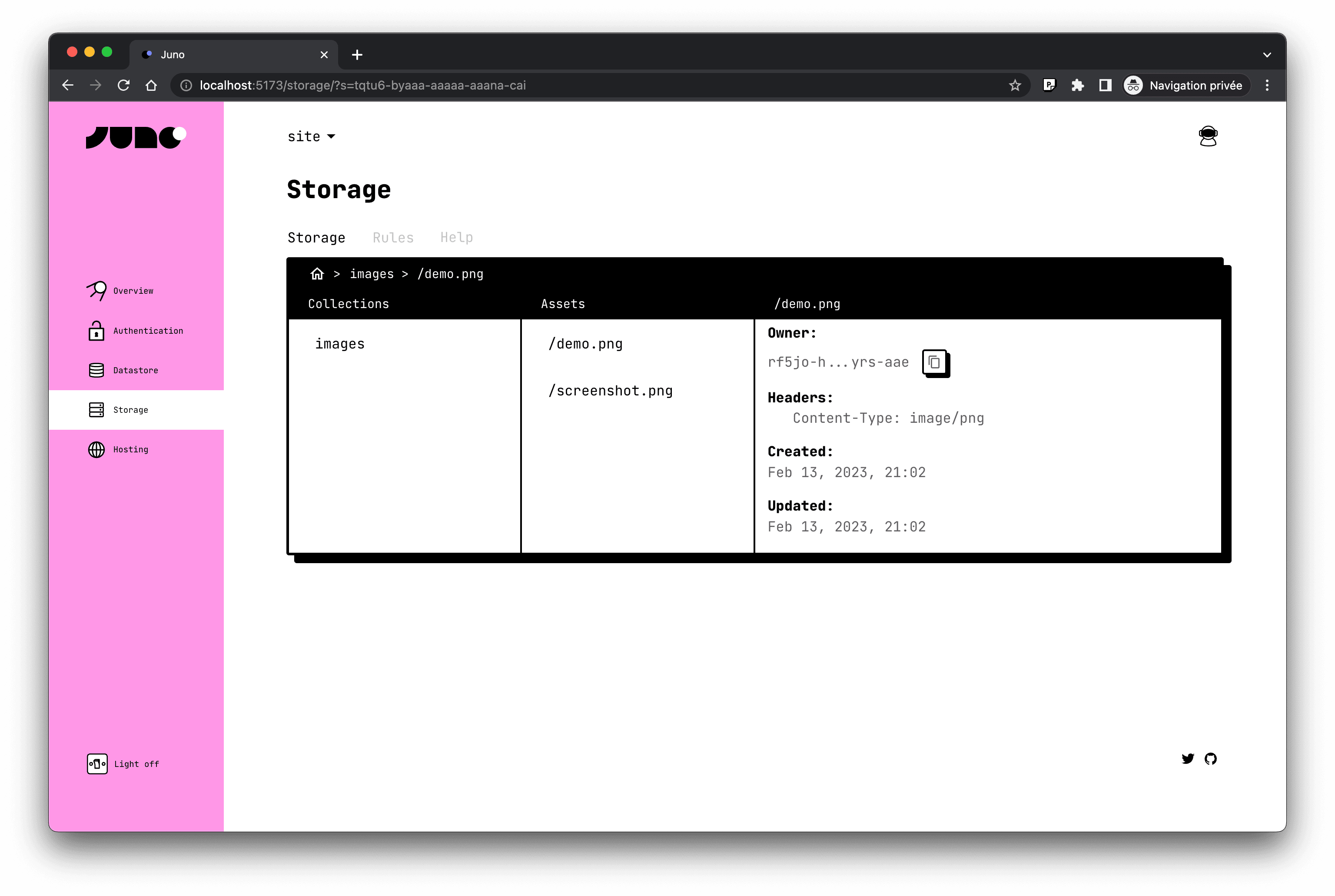 Storage screenshot